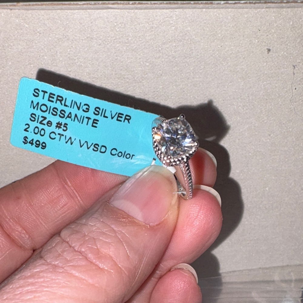 Sterling Silver Moissanite Ring